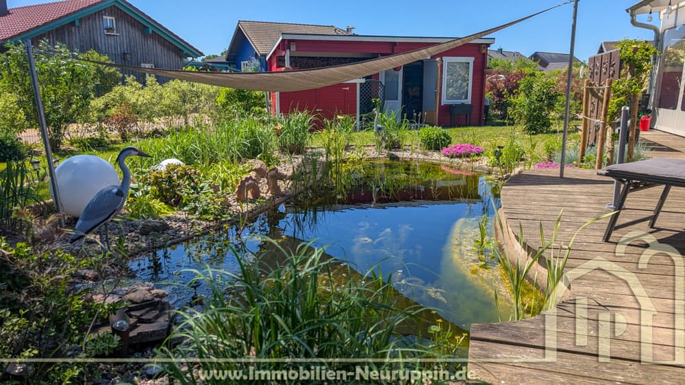 Teich an der Terrasse